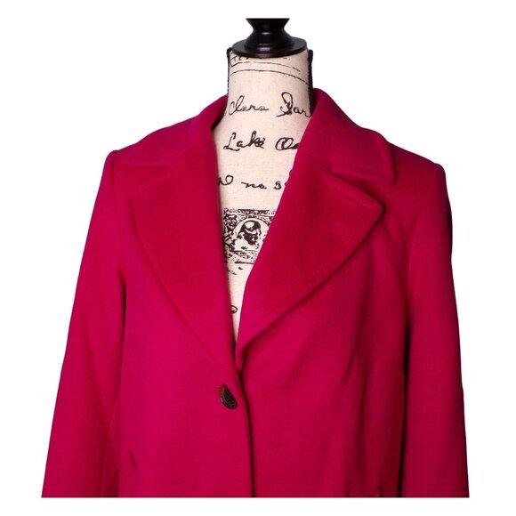 🆕SAM EDELMAN Wool Blend Long Coat Boysenberry Pink 10 - Picture 4 of 7